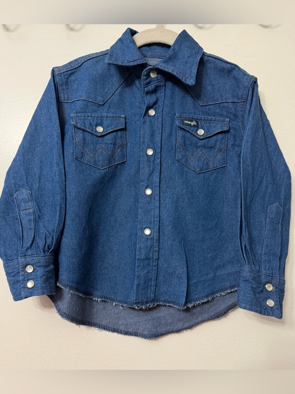 Wrangler Indigo Denim Western Shirt with Contrast Stitching